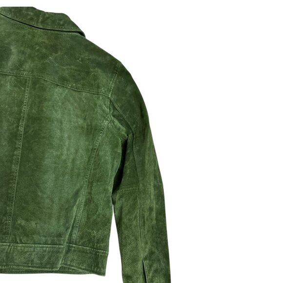 BUM EQUIPMENT Genuine Leather Cropped Bomber Vintage Y2K Jacket Womens Medium - Picture 6 of 6